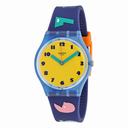Swatch Soleil Yellow Dial Blue Silicone Unisex Watch GN242