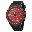 Swatch Testa De Toro Red Dial Black Silicone Rubber Unisex Watch SUSB101