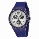 Swatch Travel Choc Chronograph White and Black Dial Navy Blue Silicone Unisex Watch SUSN408