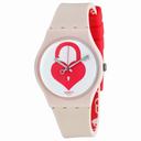 Swatch Unlock My Heart Ladies White (Unlock My Heart) Dial Light Pink Silicone Ladies Watch GZ292