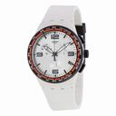Swatch White Blades Chronograph Silver Dial White Rubber Men's Watch SUSW405