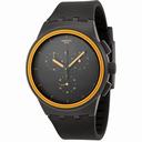 Swatch X-Swatch Chronograph Black Dial Black Silicone Strap Unisex Watch SUSB100