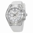 Technomarine Cruise Chronograph White Dial White Rubber Ladies Watch 111045