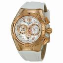 Technomarine Cruise Dream Chronograph Mother of Pearl Dial White Leather Ladies Watch 113008B