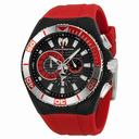 TechnoMarine Cruise Locker Chronograph Black Dial Red Silicone Men's Watch 112012