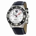Technomarine Cruise Magnum Moon Sun White Dial Black Leather Strap Men's Watch 208009-1