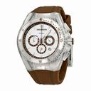 Technomarine Cruise Mirror Chocolate Brown Rubber Strap Chronograph Watch 110068