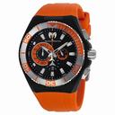 Technomarine Locker Chronograph Black Dial Stainless Steel Orange Silicone Men's Watch 112011