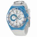 Technomarine Locker Chronograph White Dial Turquoise Accent Unisex Watch 112013