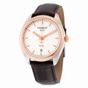 Tisot PR100 Chronograph Silver Dial Brown Leather Men's Watch T1014102603100
