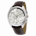 Tissot PR100 Chronograph Silver Dial Brown Leather Men's Watch T1014171603100