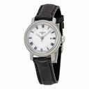 Tissot Bridgeport Automatic Silver Dial Black Leather Ladies Watch T0970071603300