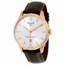 Tissot Chemin Des Tourelles Automatic Silver Dial Brown Leather Men's Watch T0994073603700