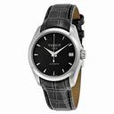Tissot Couturier Automatic Black Dial Black Leather Ladies Watch T0352071605100