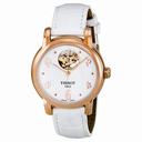 Tissot Lady Heart White Dial Automatic White Leather Ladies Watch T0502073601700