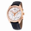 Tissot PR100 Silver Dial Chronograph Black Leather Men's Watch T1014173603100