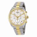 Tissot PR100 Chronograph White Dial Two-tone Men's Watch T1014172203100