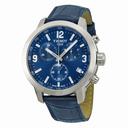 Tissot PRC 200 Chronograph Blue Dial Blue Leather Men's Watch T0554171604700