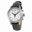 Tissot PRC200 Chronograph Silver Dial Black Leather Ladies Watch T0552171603202