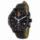 Tissot Quickster Chronograph Black Dial Black Leather Men's Watch T0954173605700