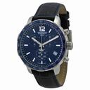 Tissot Quickster Chronograph Blue Dial Blue Leather Men's Watch  T0954171604700