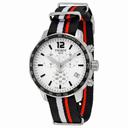Tissot Quickster Chronograph Silver Dial Black White and Red Synthetic Band Men's Sports Watch T0954171703701