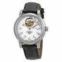 Tissot T Classic Automatic White Dial Black Leather Ladies Watch T0502071603200