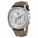 Tissot T-Lord Automatic Chronograph Silver Dial Black Leather Men's Watch T0595271603100
