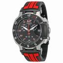 Tissot T Race  Chronograph Black Dial Black and Red Silicone Men's Watch T0484172720701