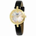 Tissot T-Trend Flamingo Mother of Pearl Dial Black Leather Ladies Watch T003.209.36.117.00