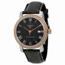Tissot T-Classic Bridgeport Powermatic 80 Black Dial Black Leather Men's Watch T0974072605300