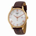 Tissot Tradition Gents Quartz Silver Dial Brown Leather Men's Watch T0636103603800