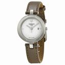 Tissot T-Trend Pinky White Dial Brown Leather Ladies Watch T0842101601701