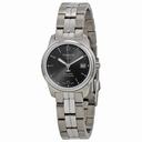 Open Box - Tissot PR100 Black Dial Titanium Bracelet Ladies Watch T0493104406700