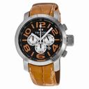 TW Steel Grandeur 45mm Black Dial Orange Leather Strap Chronograph Men's Watch TW52