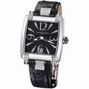 Ulysse Nardin Caprice Black Dial Stainless Steel Diamond Black Galusha Leather Ladies Watch 133-91C-06-02