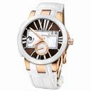 Ulysse Nardin Executive Dual Time Brown Dial White Alligator Leather Ladies Watch 246-10/30-05