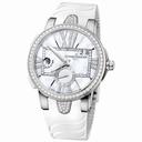 Ulysse Nardin Executive Dual Time Lady Mother Of Pearl Dial Rubber Strap Automatic Ladies Watch 243-10B-3C-391