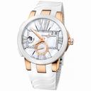 Ulysse Nardin Executive Dual Time Lady Mother of Pearl Dial Rubber Strap Automatic Ladies Watch 246-10-3-391