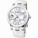 Ulysse Nardin Executive Dual Time Mother of Pearl Dial Diamond White Leather Ladies Watch 243-10-391