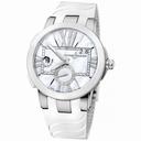 Ulysse Nardin Executive Dual Time Mother of Pearl Diamond Dial Stainless Steel White Rubber Ladies Watch 243-10-3-391