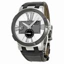 Ulysse Nardin Executive Dual Time Silver Dial Black Leather Automatic Men's Watch 243-00-421