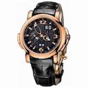 Ulysse Nardin GMT Perpetual Black Dial 18kt Rose Gold Black Leather Men's Watch 326-60-62
