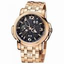 Ulysse Nardin GMT Perpetual Black Dial 18kt Rose Gold Men's Watch 326-60-8-62