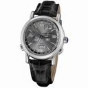 Ulysse Nardin GMT Perpetual Grey Dial 18kt White Gold Black Leather Men's Watch 320-22-32