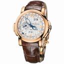 Ulysse Nardin GMT Perpetual Silver Dial 18kt Rose Gold Brown Leather Men's Watch 326-60-60