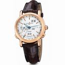 Ulysse Nardin GMT Perpetual Silver Dial 18kt Yellow Gold Brown Leather Automatic Men's Watch 322-88-91