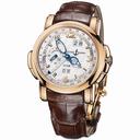 Ulysse Nardin GMT Perpetual Silver Dial Alligator Leather Automatic Men's Watch 322-66-91