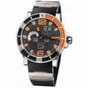 Ulysse Nardin Marine Aqua Perpetual Black Carbon Fiber Dial Rubber Men's Watch 333-90-3