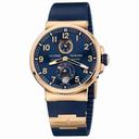 Ulysse Nardin Marine Chronometer Manufacture Blue Dial Blue Rubber Men's Watch 11861263/63